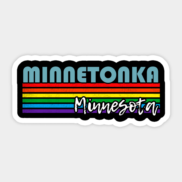 Minnetonka Minnesota Pride Shirt Minnetonka LGBT Gift LGBTQ Supporter Tee Pride Month Rainbow Pride Parade Sticker by NickDezArts